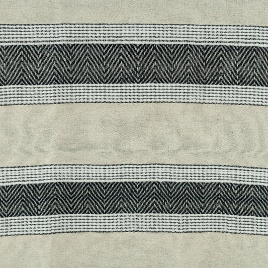 50" X 60" Black Cotton Woven Striped Throw Blanket with Fringe HomeRoots