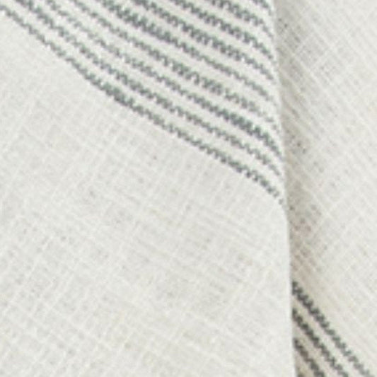 50" X 60" Gray And Ivory Cotton Woven Striped Throw Blanket with Fringe HomeRoots