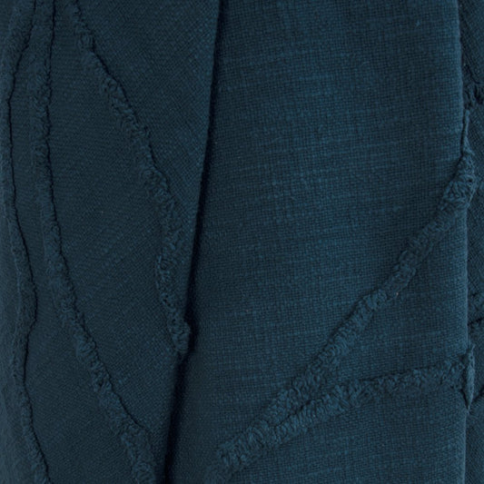 Teal Blue Woven 100% Woven Textured Cotton Throw Blanket HomeRoots