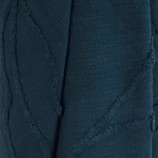 Teal Blue Woven 100% Woven Textured Cotton Throw Blanket HomeRoots
