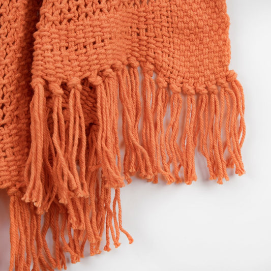 Orange Woven 100% Cotton Throw Blanket HomeRoots
