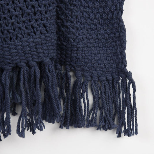 50" X 50" Indigo Woven Cotton Throw Blanket HomeRoots