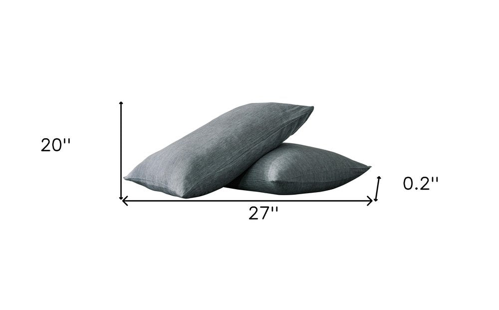 Set of Two Slate Gray Linen Standard Pillowcases HomeRoots