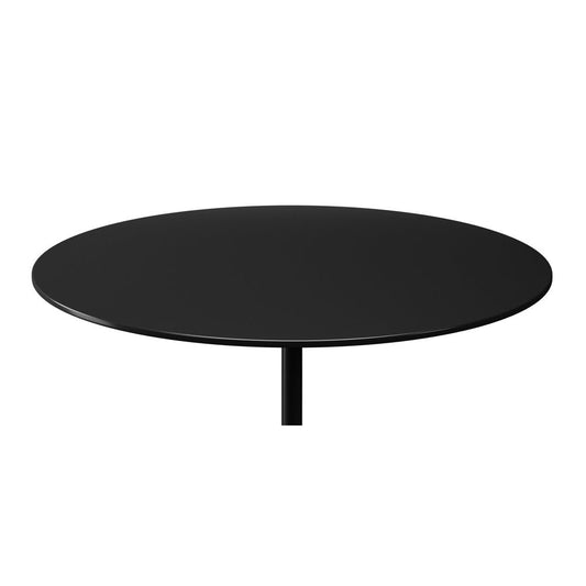17" Black Steel And Stone Round Coffee Table HomeRoots