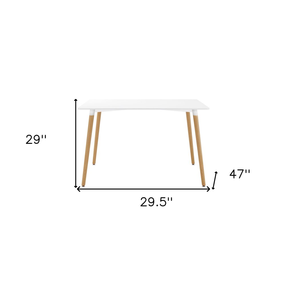 30" White And Natural Solid Wood Dining Table HomeRoots