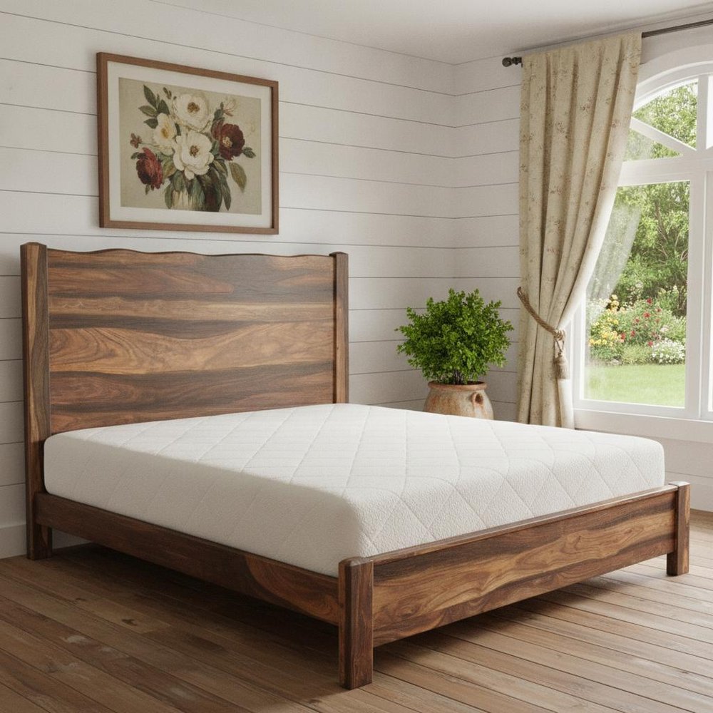 Walnut Live Edge Solid Wood King Bed Frame HomeRoots
