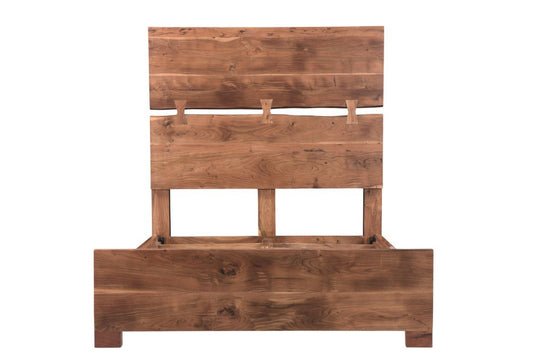 Chestnut Live Edge Solid Wood Queen Bed Frame HomeRoots