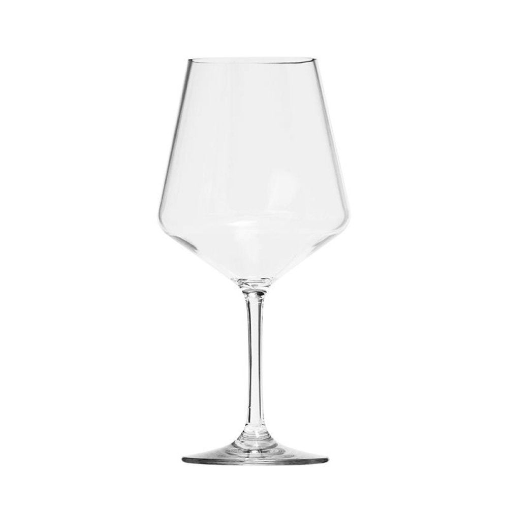 Set of Four Clear Tritan Plastic Stemmed All Purpose Wine Glasses HomeRoots