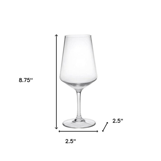 Set of Four Clear Tritan Plastic Stemmed All Purpose Wine Glass HomeRoots