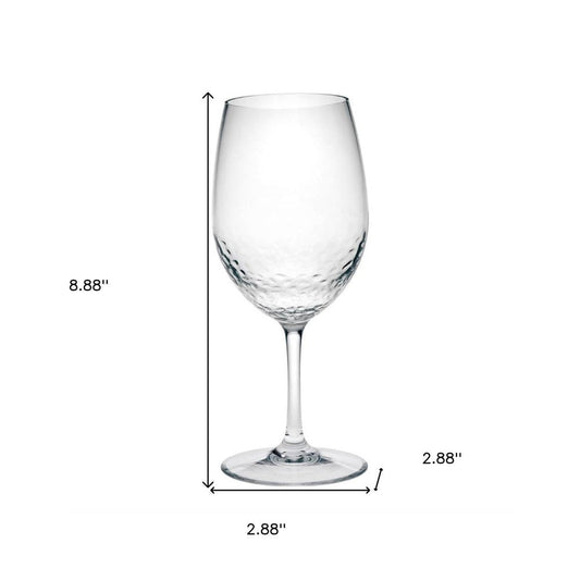 Set of Four Clear Tritan Plastic Stemmed All Purpose Wine Glass HomeRoots