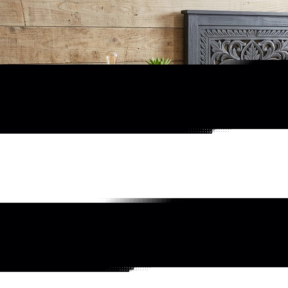 30" Black Solid Wood Distressed One Drawer Nightstand HomeRoots