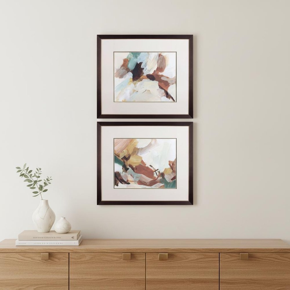 Set Of Two Earth Abstract Brown Framed Wall Art HomeRoots