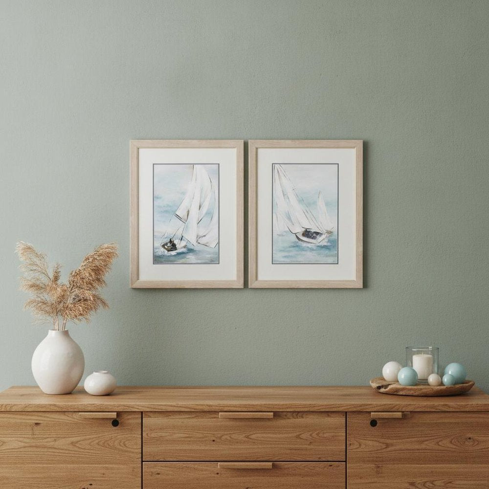 Set Of Two Sail Wind Brown Framed Print Wall Art HomeRoots