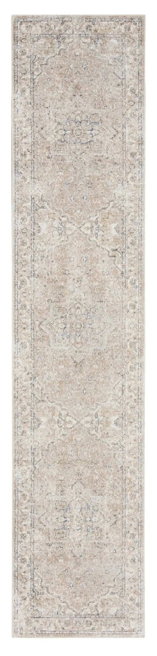 10' Beige Oriental Power Loom Washable Runner Rug - 26.0" (L) x 120.0" (W) x 0.28" (H) FurniFindUSA