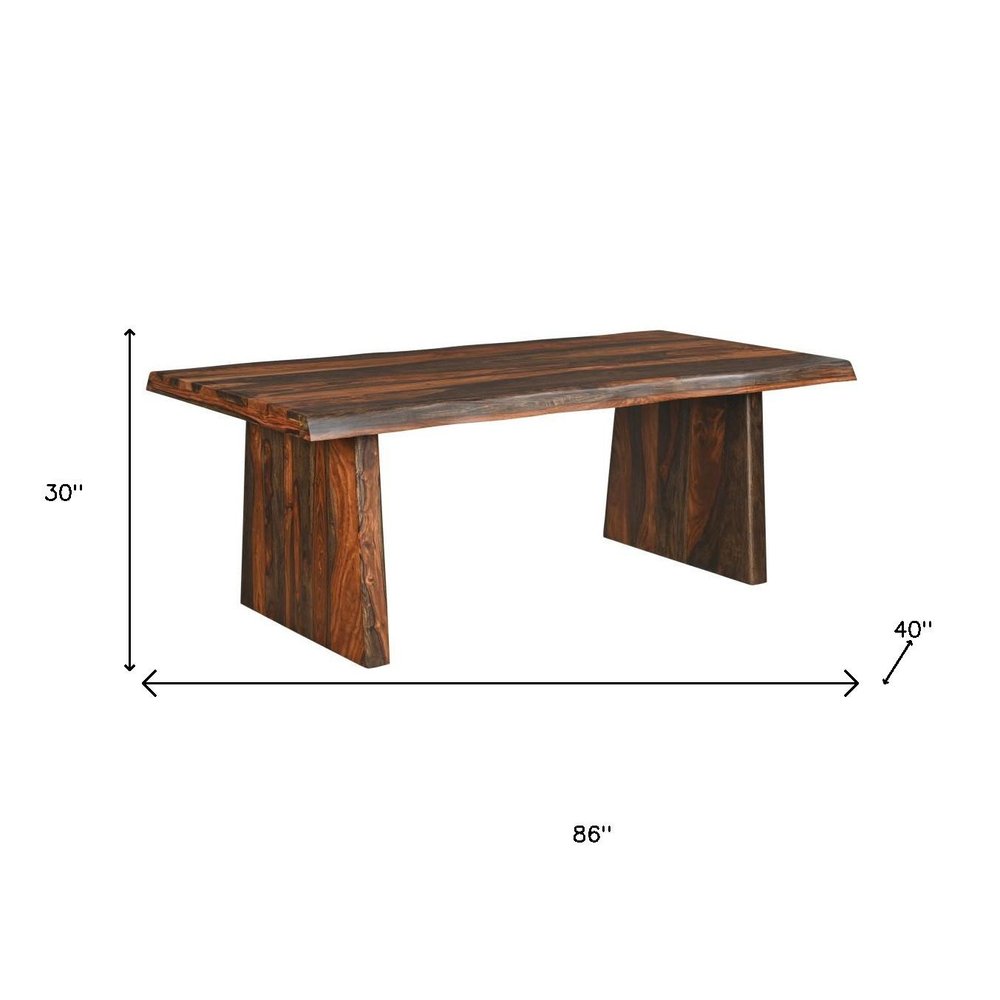 86" Dark Brown Solid Wood Dining Table HomeRoots