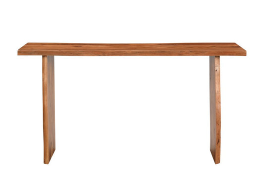 57" Chestnut Solid Wood Sled Console Table HomeRoots