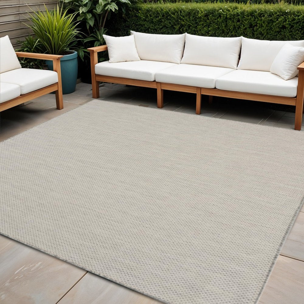 8' Silver Square Geometric Power Loom Area Rug HomeRoots