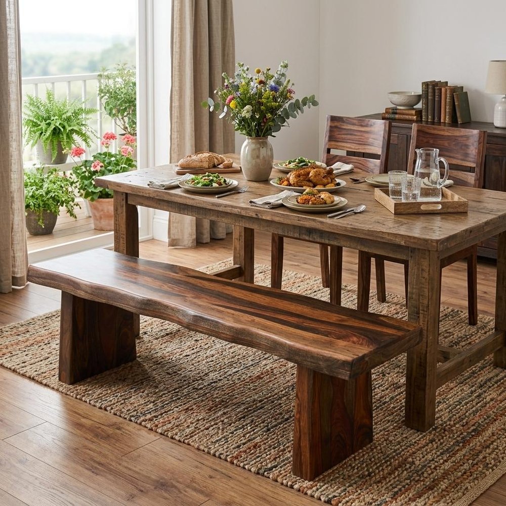 68" Dark Brown Solid Wood Dining Bench HomeRoots