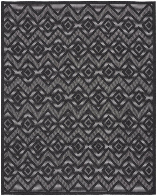 9' X 12' Charcoal And Gray Indoor Outdoor Area Rug