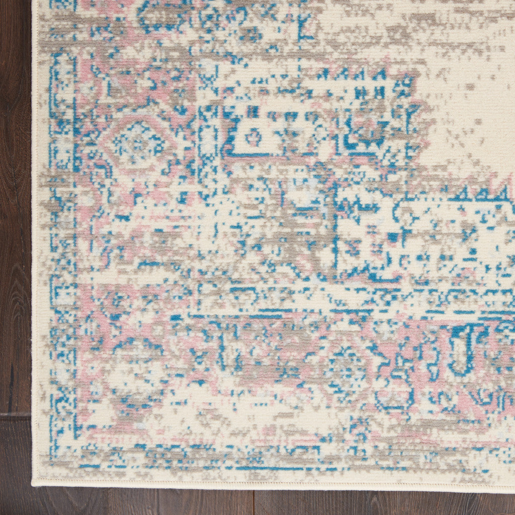 4' X 6' Pink Damask Power Loom Area Rug - 45.0" (H) x 69.0" (W) x 0.5" (D) FurniFindUSA