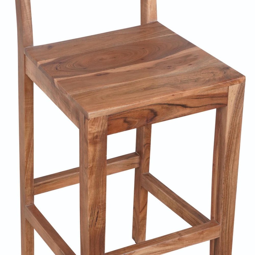 30" Brown Solid Wood Bar Height Bar Chair HomeRoots