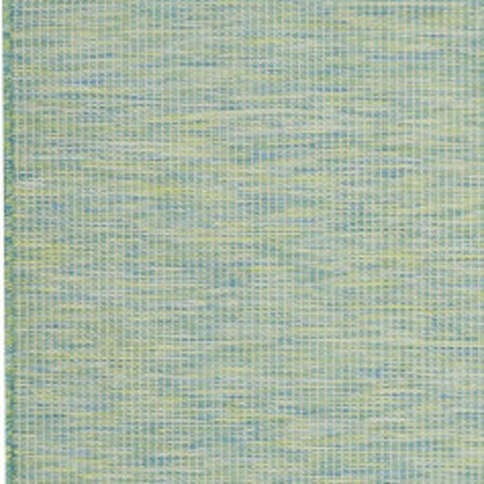 6' X 9' Blue and Green Indoor Outdoor Area Rug