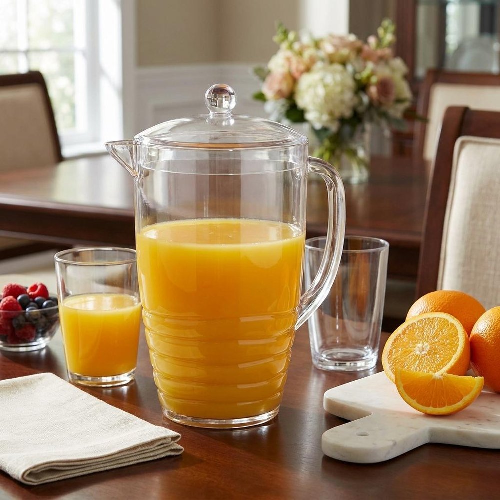 Clear Acrylic Convex Curve Shape Stemless Pitcher HomeRoots