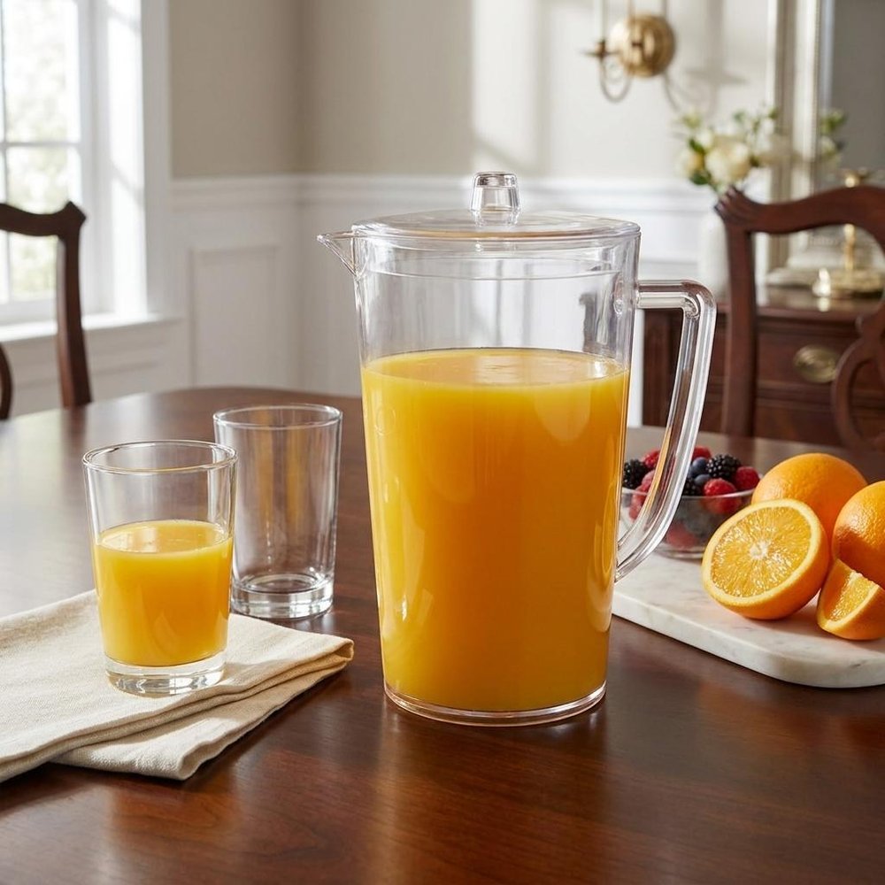 Clear Acrylic Convex Curve Shape Stemless Pitcher HomeRoots