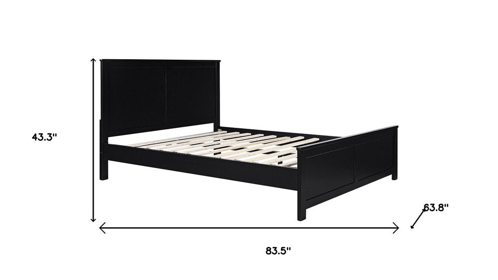 Black Solid Wood Queen Bed Frame With Drawers HomeRoots