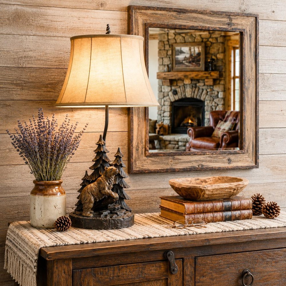 29" Antiqued Bronze Novelty Table Lamp With Brown Bell Shade HomeRoots
