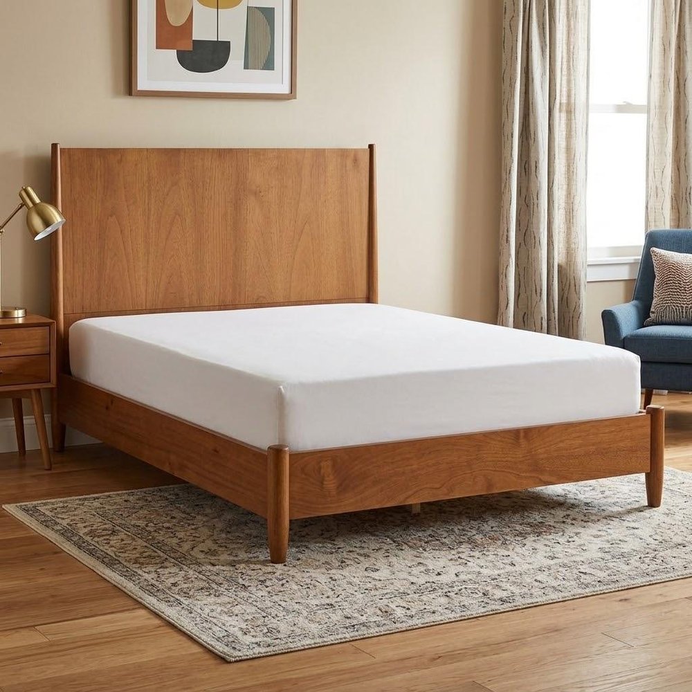 Brown Solid Wood Full Bed Frame