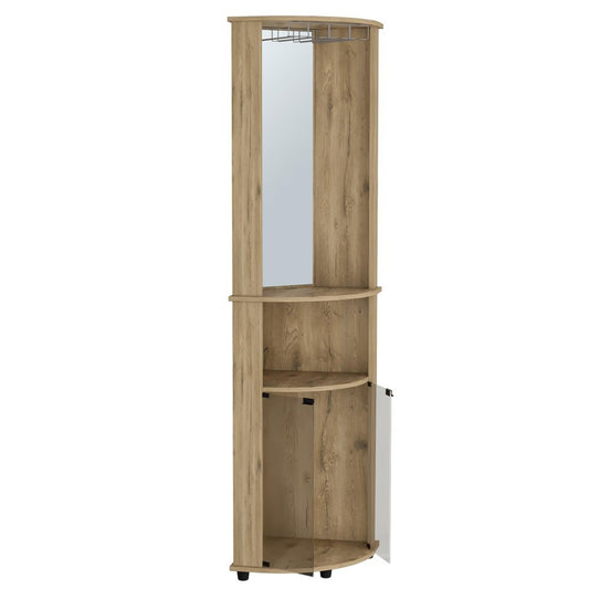 18" Natural Wood Corner Bar Cabinet HomeRoots