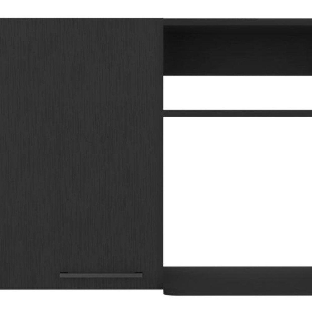 39" Black Wood Wall Mounted Accent Cabinet With Single Door HomeRoots