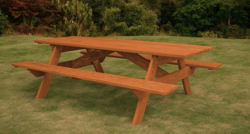 94" Brown Solid Wood Outdoor Picnic Table HomeRoots