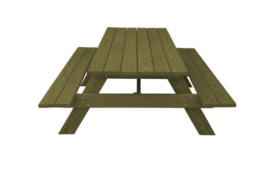 94" Green Solid Wood Outdoor Picnic Table HomeRoots