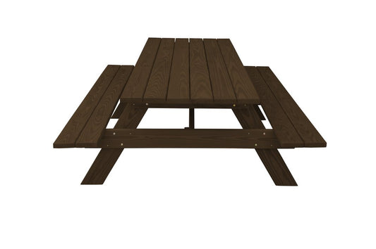 94" Dark Brown Solid Wood Outdoor Picnic Table HomeRoots