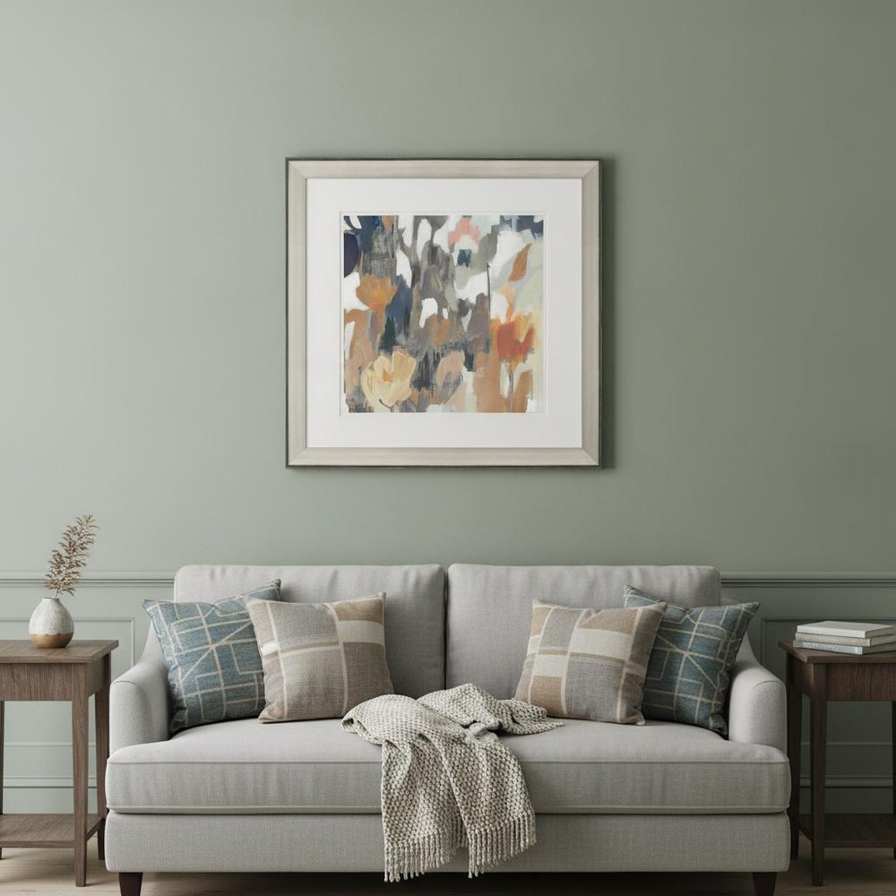 Corner Flower Stand II Silver Framed Print Wall Art