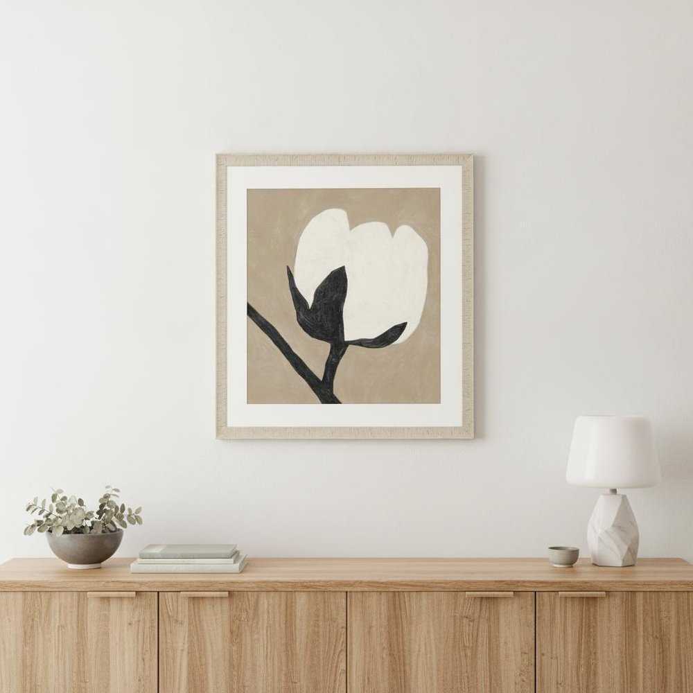 Delicate Sketch Solo White Framed Print Wall Art