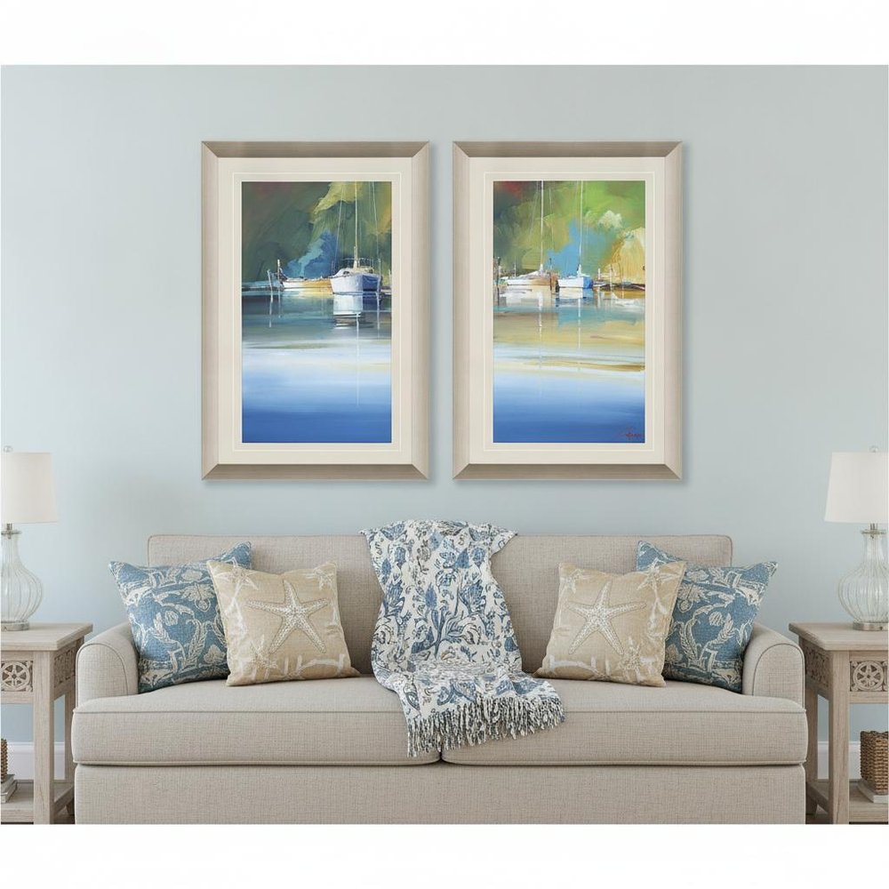 Set Of Two Light at Metung Silver Framed Print Wall Art