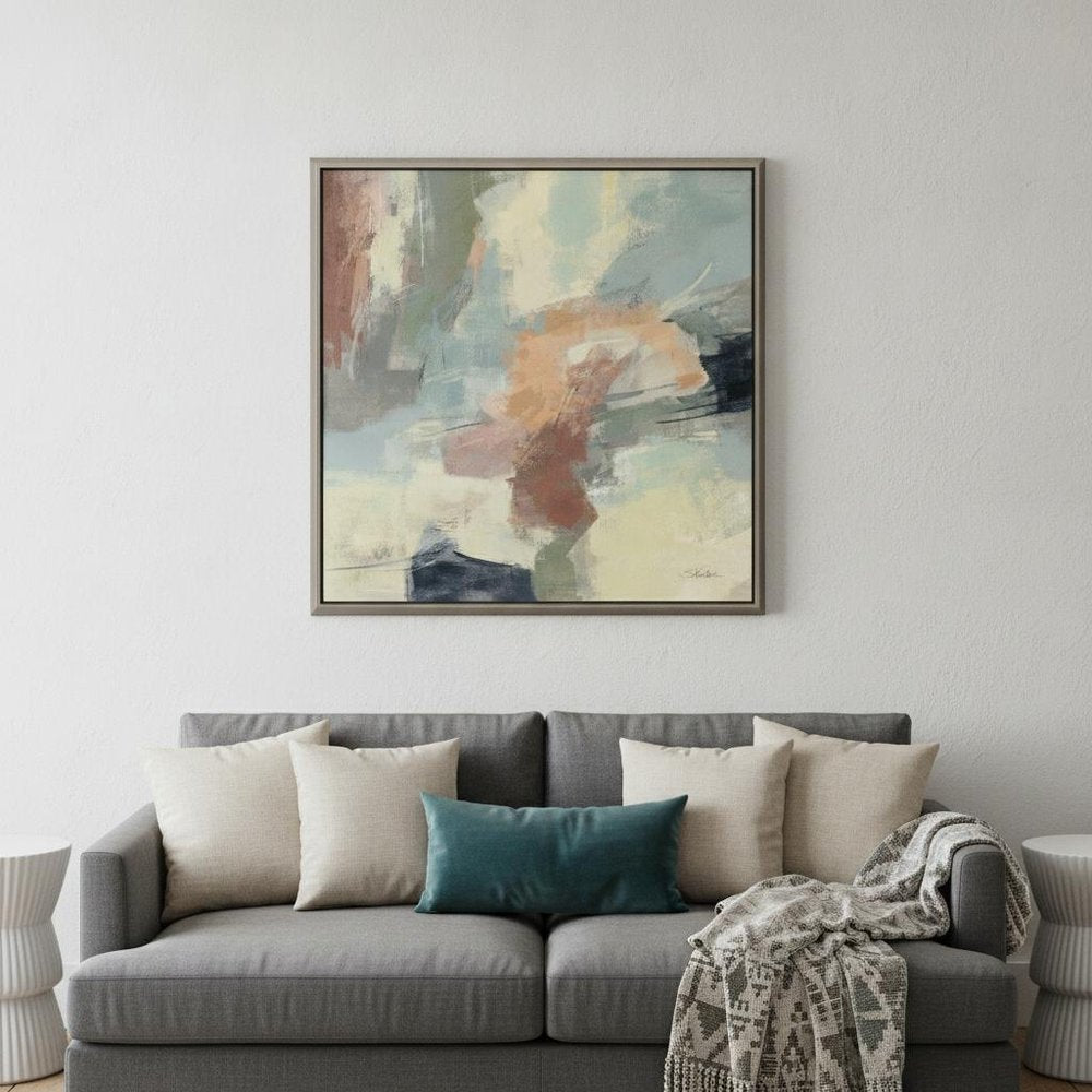 Farm Field Silver Floater Frame Print Wall Art