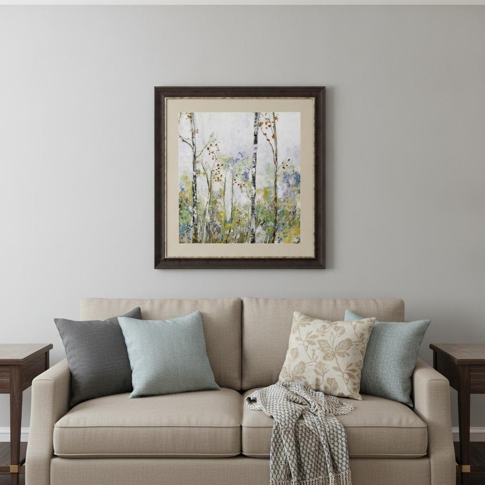 Birch Forest II Brown Framed Print Wall Art