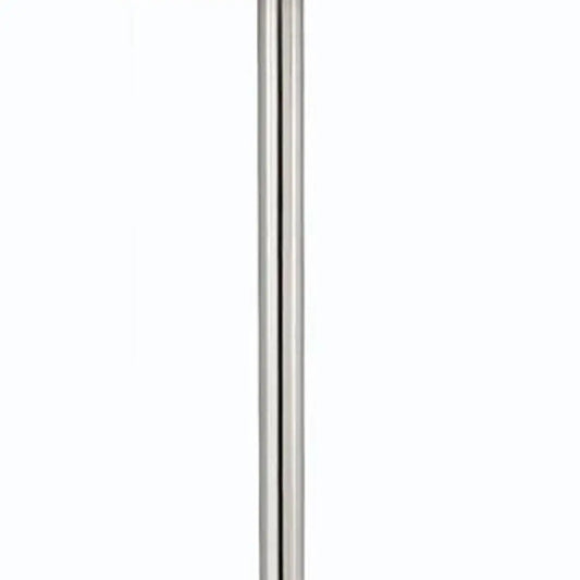 60" Nickel Metal Tray Table Floor Lamp With White Fabric Square Shade HomeRoots