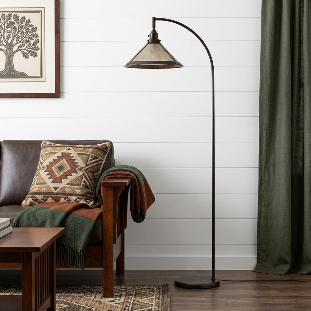 65" Bronze Traditional Shaped Floor Lamp With White Empire Shade HomeRoots