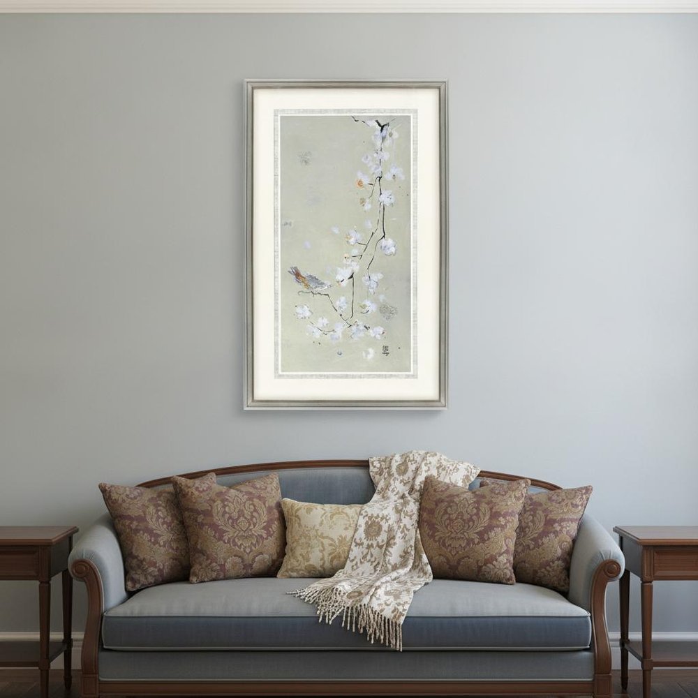 Bird Family I Silver Framed Print Wall Art