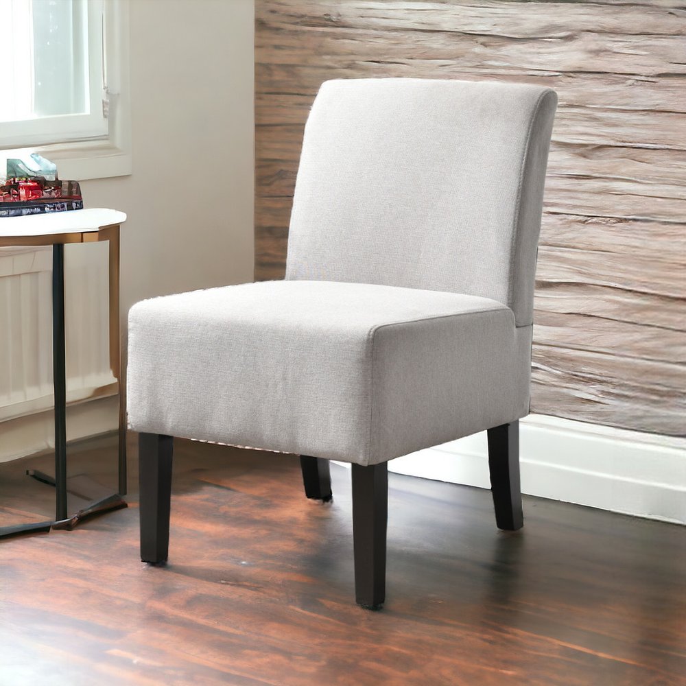 23" Gray and Black Upholstered Slipper Chair HomeRoots