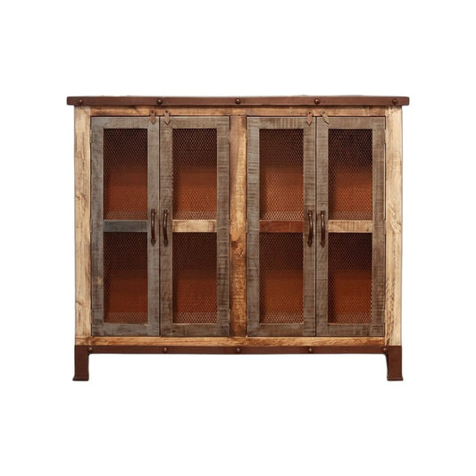 49" Brown Solid and Manufactured Wood Distressed Buffet Table HomeRoots
