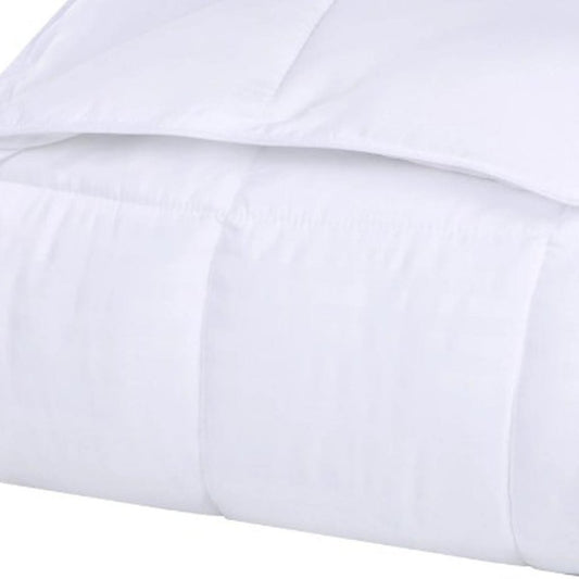 Twin White Cotton Striped Blanket