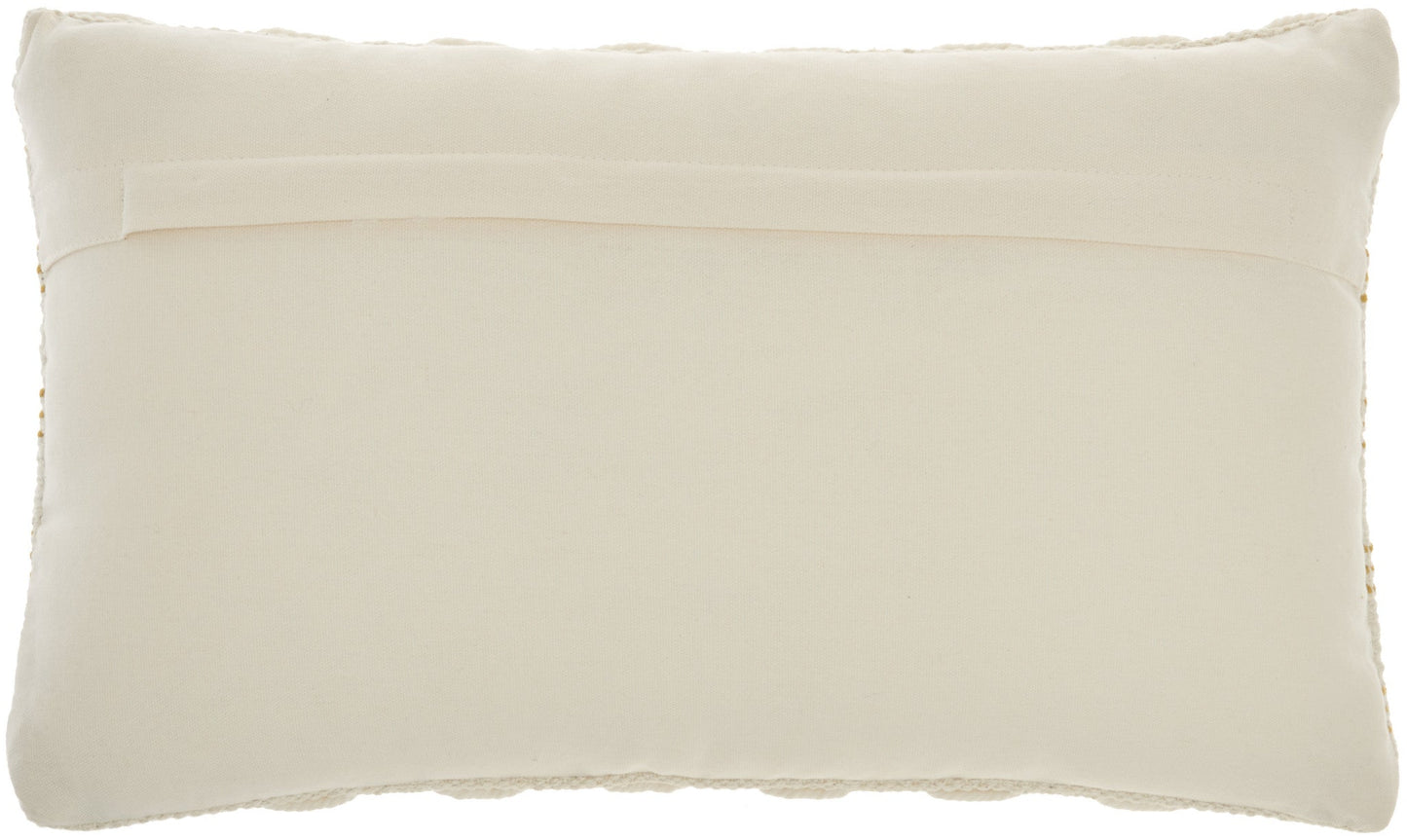 12" X 20" Yellow and Ivory Striped Cotton Blend Throw Pillow With Texture FurniFindUSA