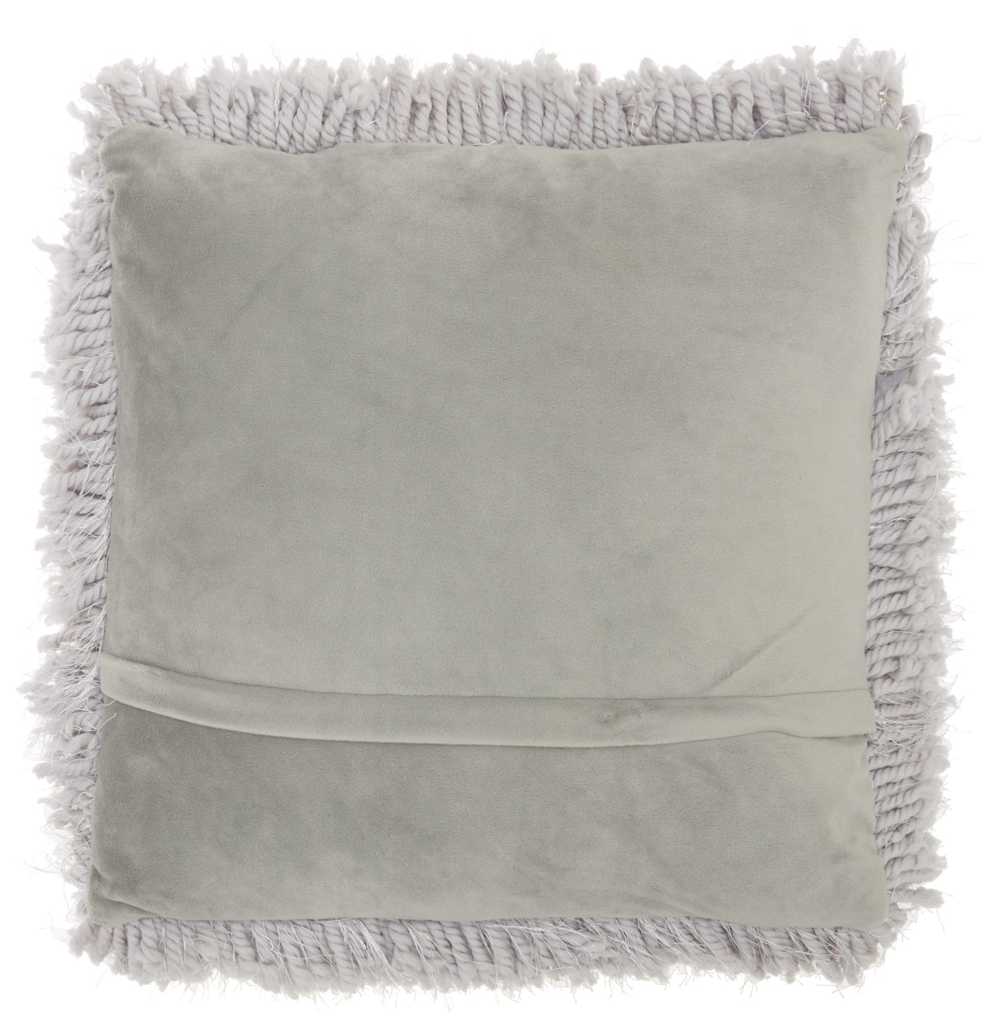 18" Light Gray Shag Throw Pillow FurniFindUSA