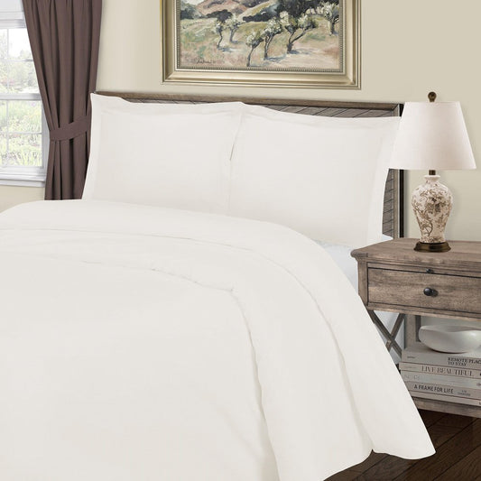 Ivory Queen Cotton Blend 1000 Thread Count Washable Duvet Cover Set HomeRoots